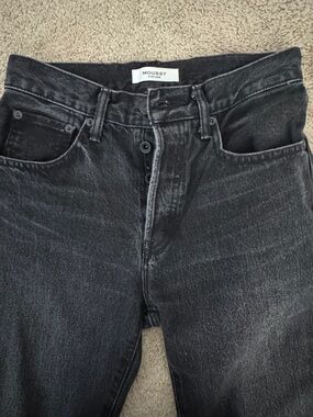 Moussy Washed Black Straight-Leg Jeans